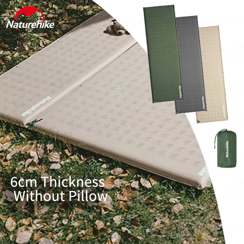 

Naturehike D01 Самонадувающиеся коврики 6 см Подушка Открытый сращиваемый спальный коврик Надувные матрасы Воздушный матовый походный инвентарь
