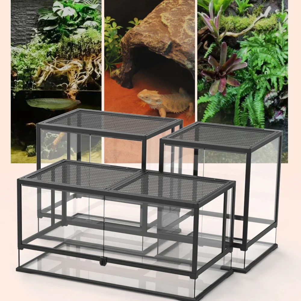 Multifunctional Detachable Vivarium Amphibious Terrarium Rainforest Habitat for Snake Lizard Reptiles Feeding Feeding Box