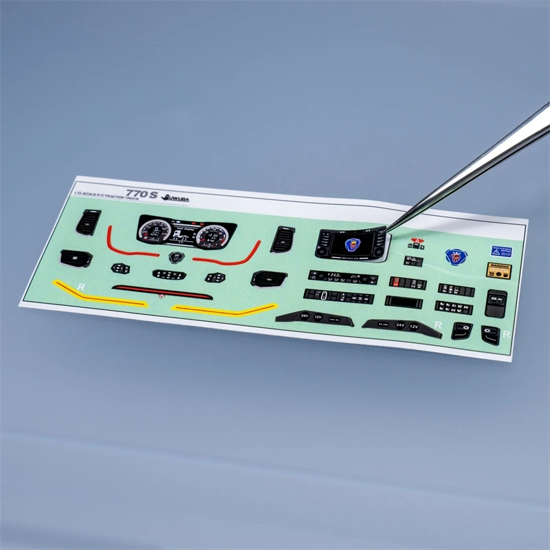 770S Adesivo Interno Adesivo Impermeabile PVC Simulazione per 1/14 Tamiya RC Scania 56368 56371 Romote Control Giocattolo Parti