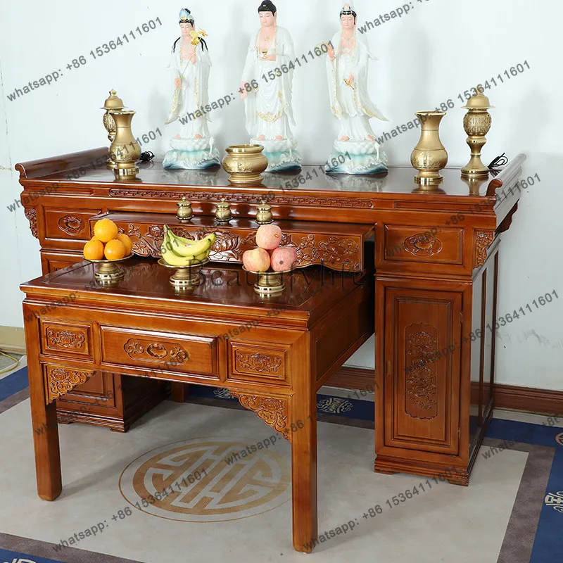 Factory Direct Solid wood offering table Household Buddhist platform new Chinese incense offering table