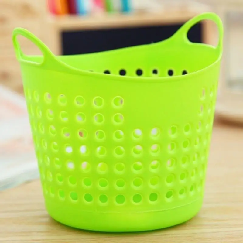 3pcs Plastic Office Desktop Storage Baskets Makeup Organizer Trash Bin Garbage Can,Stackable Office Storage Bins
