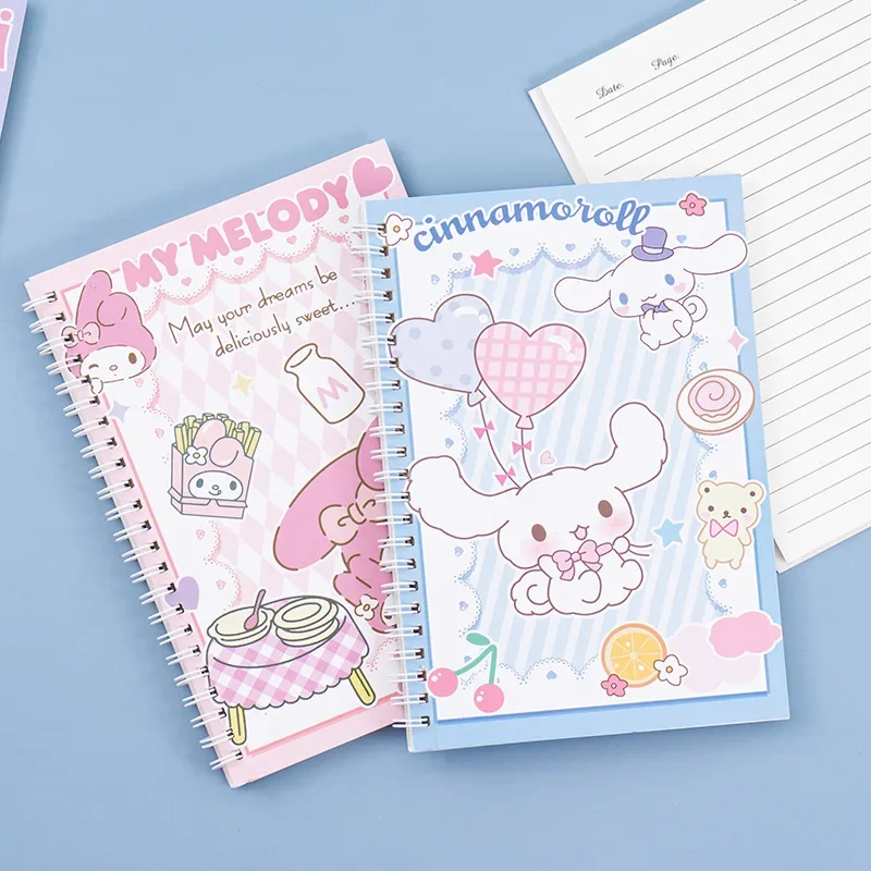 Anime Kawaii Sanrio Kuromi Notebook Cinnamoroll My Melody Girl Student Cartoon A5 Coil Book Diary Stationery Wholesale Gift