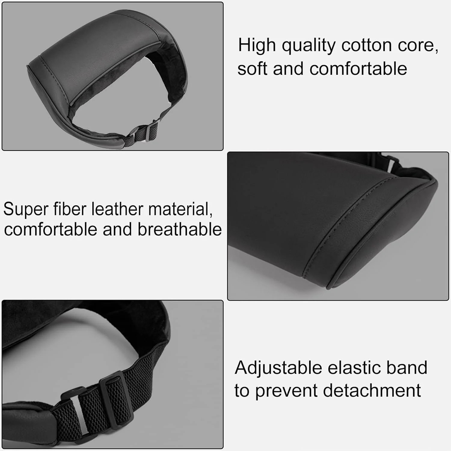 For Tesla Model 3/Y/X/S Seat Headrest Travel Rest Neck Pillow PU Leather Neck Pillow Memory Foam Pillows Car Accessories gallery 4