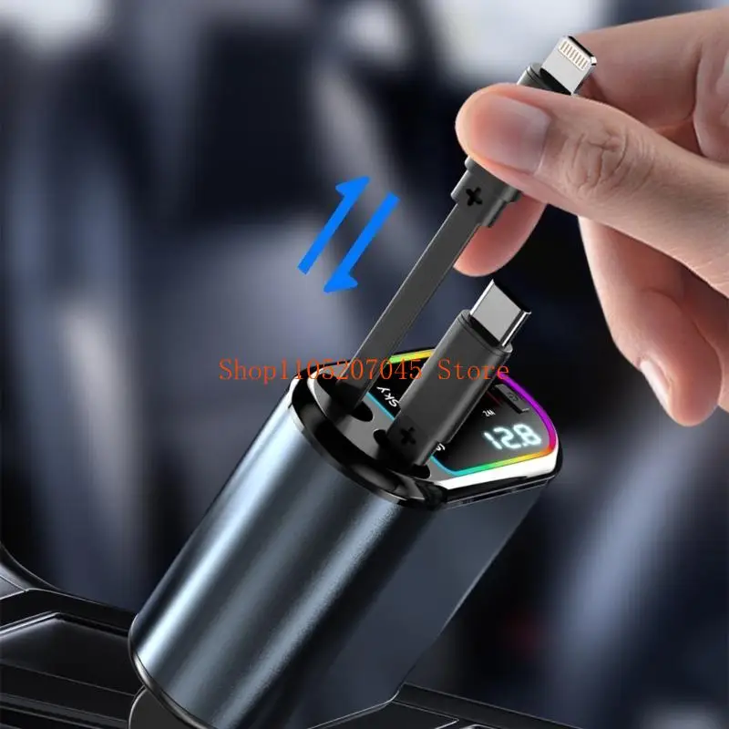 37cd جهاز سيارة متعدد الأجهزة 120 واط مخرج طاقة 4 منافذ شحن متزامن جسم معدني مراقبة محتملة