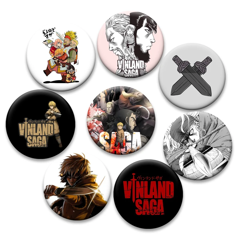 Vinland Saga аниме значок круглые броши для дисплея для аксессуаров для рюкзака Thorfinn Karlsefni мультяшные эмалированные булавки украшение подарок