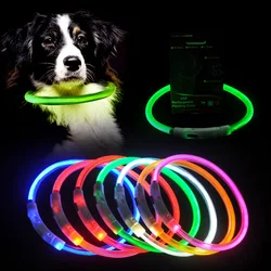 Led Usb Dog Collar Pet Dog Night Luminous Charge Collar Led Night Safety Flashing Glow Dog Loss Prevention Collar Pet Accessorie