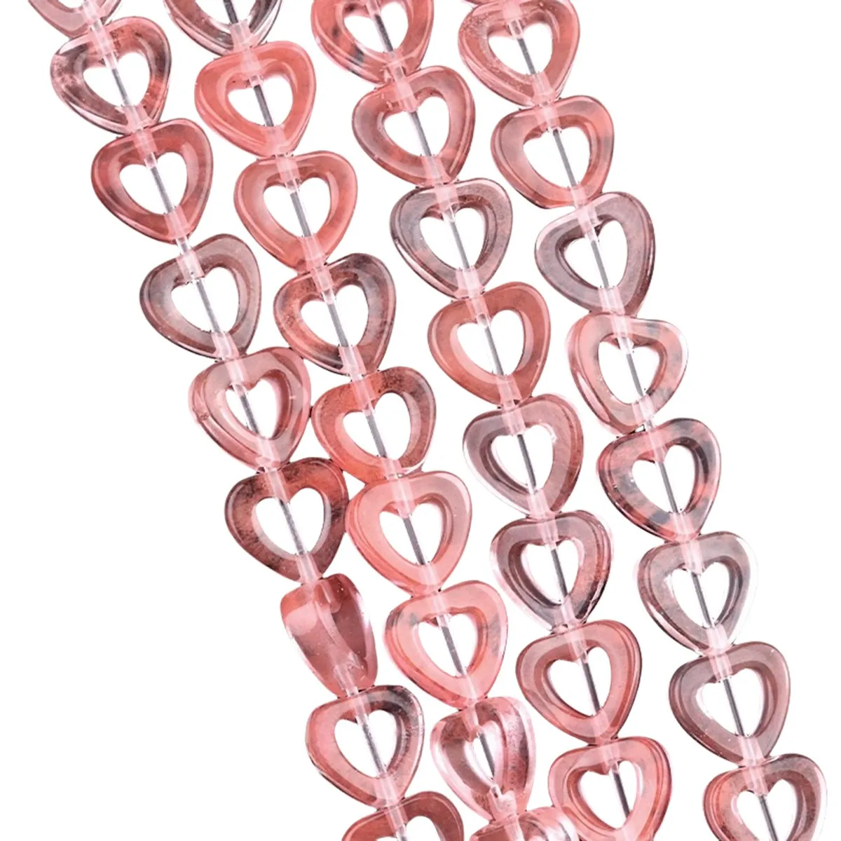 

Cherry Quartz 10MM Hollow Heart Shape Gemstone Beads for DIY Making Jewelry Natural Lucky Love Stone 18PCS&20CM