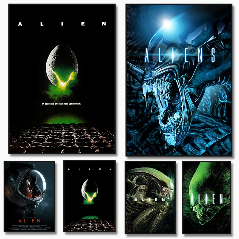 Classic Horror Sci-fi Film Alien Poster Canvas Painting HD Print Modern Wall Art Picture Living Room Bedroom Decoration Gift