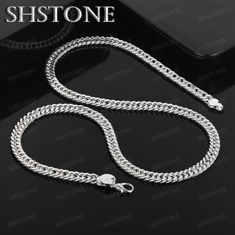 

6MM 925 Sterling Silver Necklace For Men Women Birthday Wedding Party Engagement Gifts Jewelry Silver Necklace Accessories