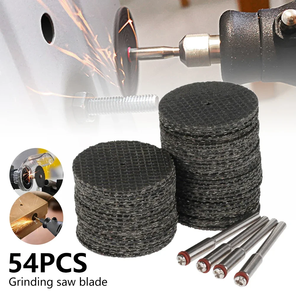 

50Pcs Fiberglass Tool Abrasive 32mm Cutting Disc +4Pcs Mandrels Rotary for Dremel Accesories Metal Cutting Rotary Tool Saw Blade
