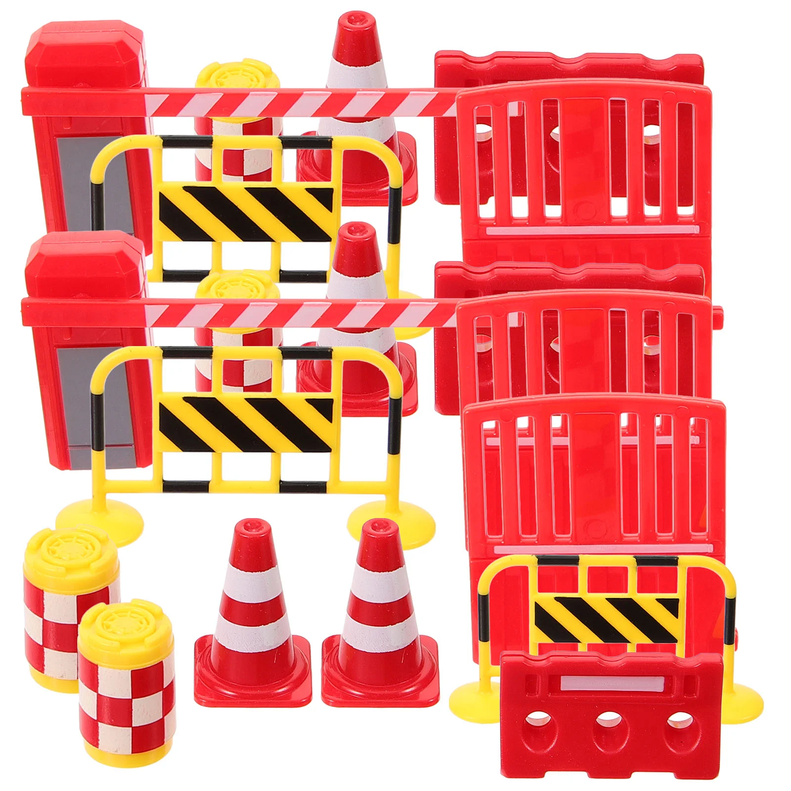 Parcheggio Segnaletica stradale Barricata in miniatura Il traffico della recinzione Modelli Coni di simulazione Barriera in plastica Giocattolo per bambini Giocattoli per recinzione