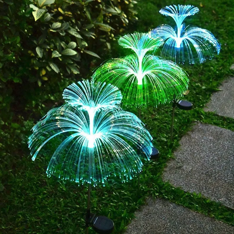 

2025 Solar Powered Jellyfish Lights 2-Layer 7 Colors Outdoor Garden Festival Decor for Patio Christmas Tree Light Decor 1035