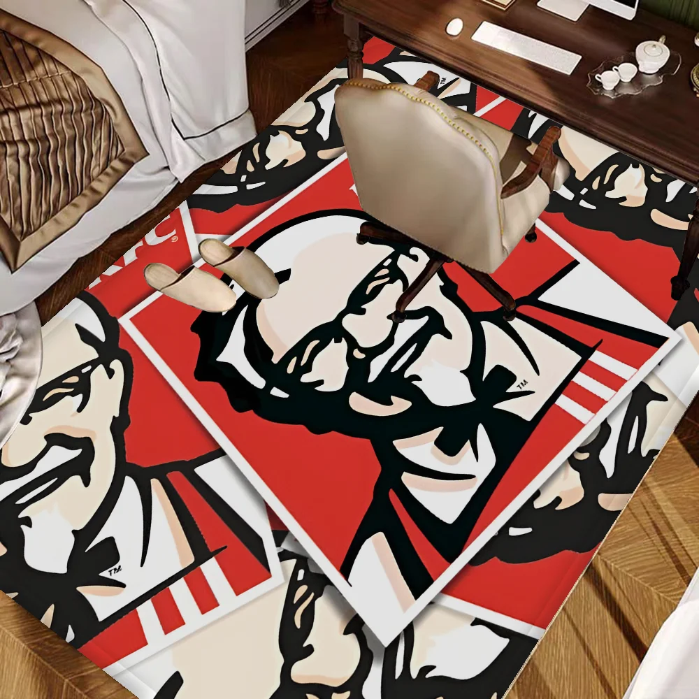 Fashion K-kfc Logo Room Mats Retro Multiple Choice Living Room Kitchen Rug Non-Slip Welcome Rug