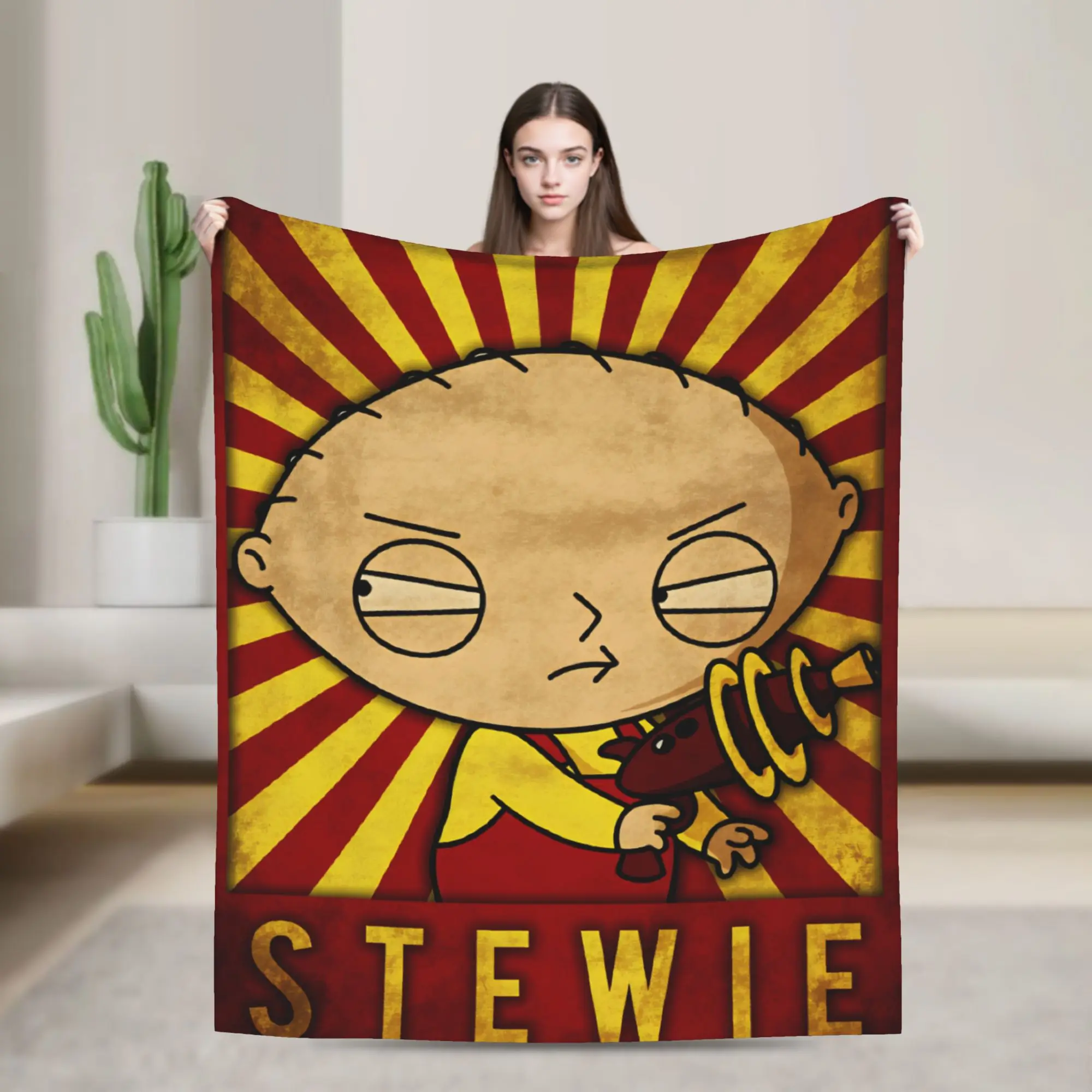 Retro Families Cartoon Peter Griffin Guys Blanket  Decorative Flannel Throw Blanket For Home Decor Warm Soft Bedspread Gift