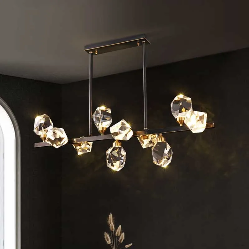 Imagem -02 - Lustre Interior com Galhos de Árvores de Cristal Preto e Dourado Cozinha Iluminada Brilho para Quarto Design Pós Mordern