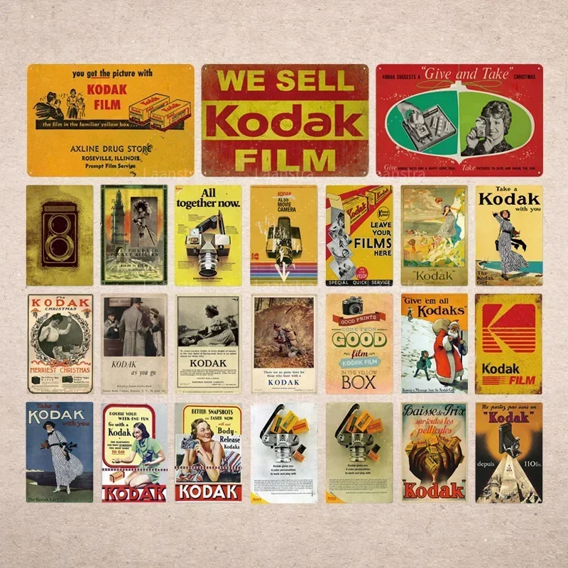 Metal Poster Kodak Film Camera All Together Now Retro Tin Signs Wall Decor Club Bar Tin Painting Art Decoration Poster