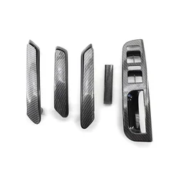 For Passat B5 1998-2005 Carbon Fiber New Interior Door Handle Window Panel Trim 5Pcs