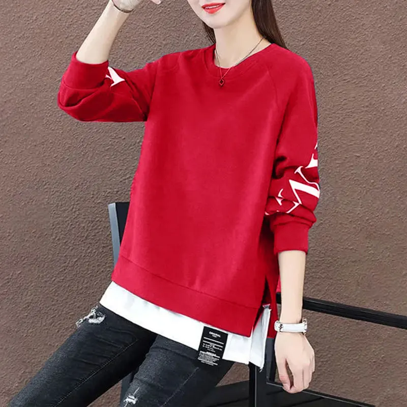 Długi, luźny sweter damski w stylu koreańskim, idealny na jesień i zimę, nowy, casualowy, odzież wierzchnia, top, nie starzący się.