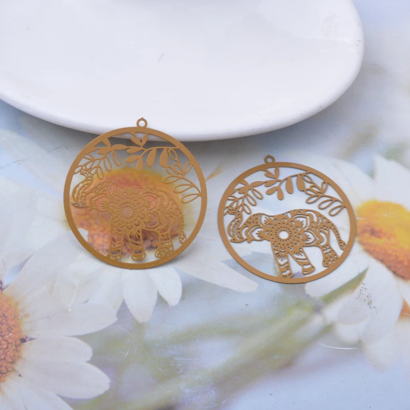 30 Stück AB8075 Messing Tier Elefanten Anhänger Ohrringe Schmuck Anhänger – Detail 7
