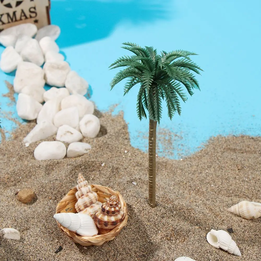 5Pcs Scenery model Miniature Plant DIY Decor Craft Micro Landscape Plant Pots model Plastic Bonsai Coconut Palm Tree