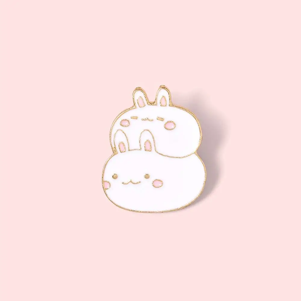 Cute Badge Pin Travel Commemorative Lapel Brooch Stacked Rabbits Enamel Pin Brooches Pin Funny Brooches Bunny Enamel Pin