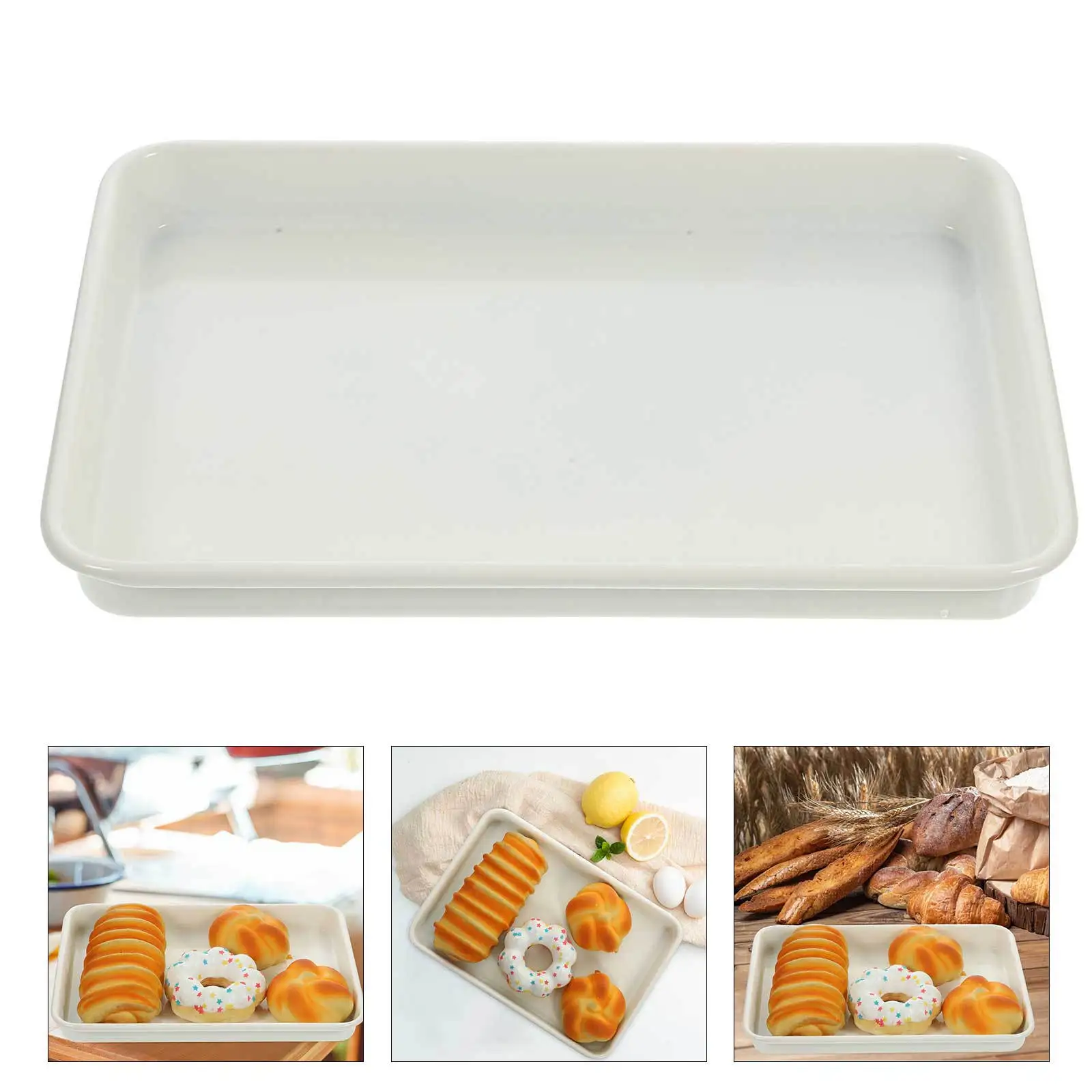 

Non-Stick Carbon Steel Baking Pan 9.5 Inch Rectangle Tray For Oven Cookies Bread Dessert Baking Sheet Cake Pan Kitchen Bakeware