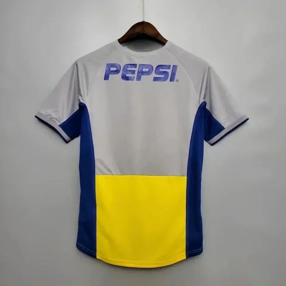 جديد 2025 تي شيرت ثلاثية الأبعاد طباعة رائعة ريترو 2002 بوكا جونيورز المنزل الفانيلة جونيورز المنزل رقم 10 جيرسي التجفيف السريع وتنفس #4