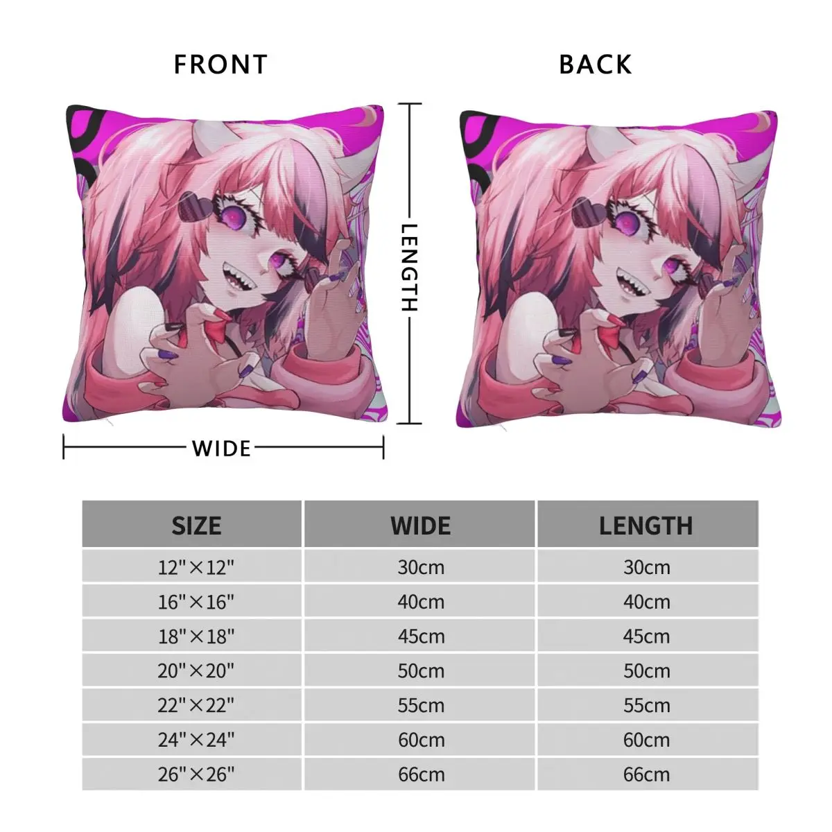 Vshojo Ironmouse Anime Cute Vtuber Square Pillowcase Cushion Cover Pillow Case Throw Pillow Cover for Home Bedroom Car