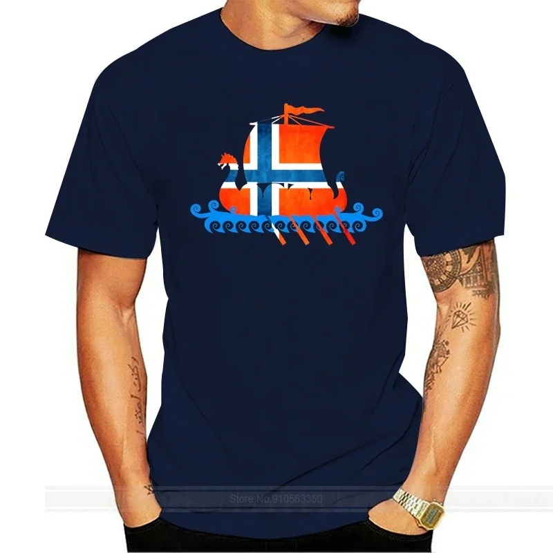 Men Funny T Shirt Women Cool tshirt Norway Shirt  Norwegian Flag Ship T-Shirt