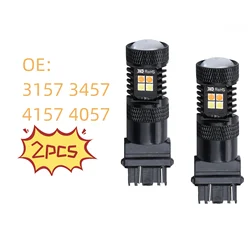 2Pcs 3157 LED Canbus Anti Hyper Flash Switchback White Amber Led Front Turn Signal Lights Dual Color LED Bulbs Car Accessories