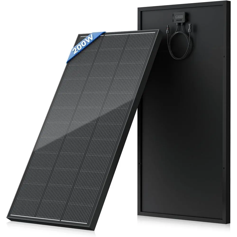 18BB, 25% High Efficiency, N-Type 12V 200W Solar Panel, Monocrystalline PV Modules, for Rooftop, RV, Farm, Trailer, Marine, Home