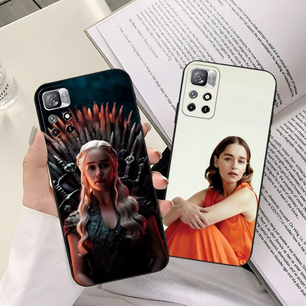 Emilia Clarke Phone Case for Xiaomi Redmi Note 13 12 11 9 Ultra 10 Lite Poco F4 F5 X5 Pro Plus Cover