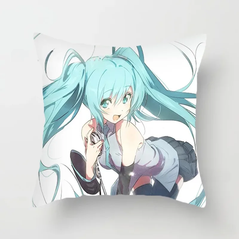 Future Singer Miku 3D Printed Cushion Cover Pillowcase for Sofa Chairs Home Decor