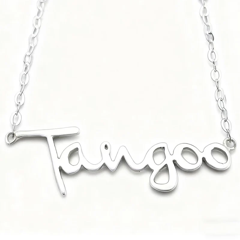

S925 Sterling Silver Tangoo Letter Pendant Necklace Classic Stylish for Christmas Birthday Gift Women Mom Girlfriend Wife