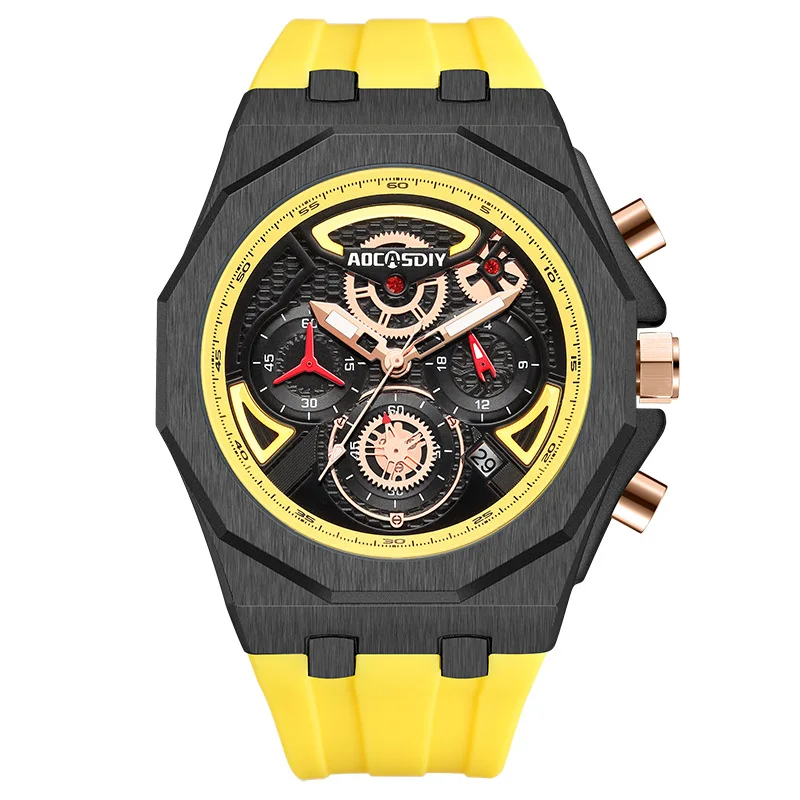 

Watch men's night light waterproof men's watch high-end men's watch silicon tape quartz watch
