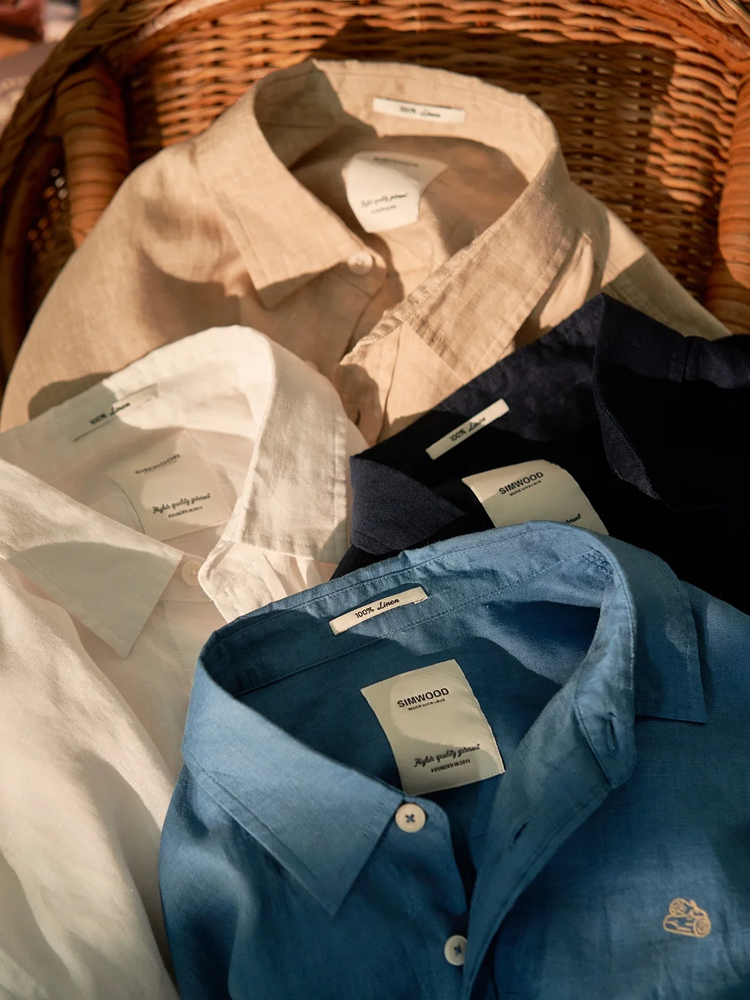 

Рубашка SIMWOOD свободного кроя с длинным рукавом, вышивкой и льняной подкладкой для мужчин и молодежи, осенняя коллекция, стандартная длина, на пуговицах