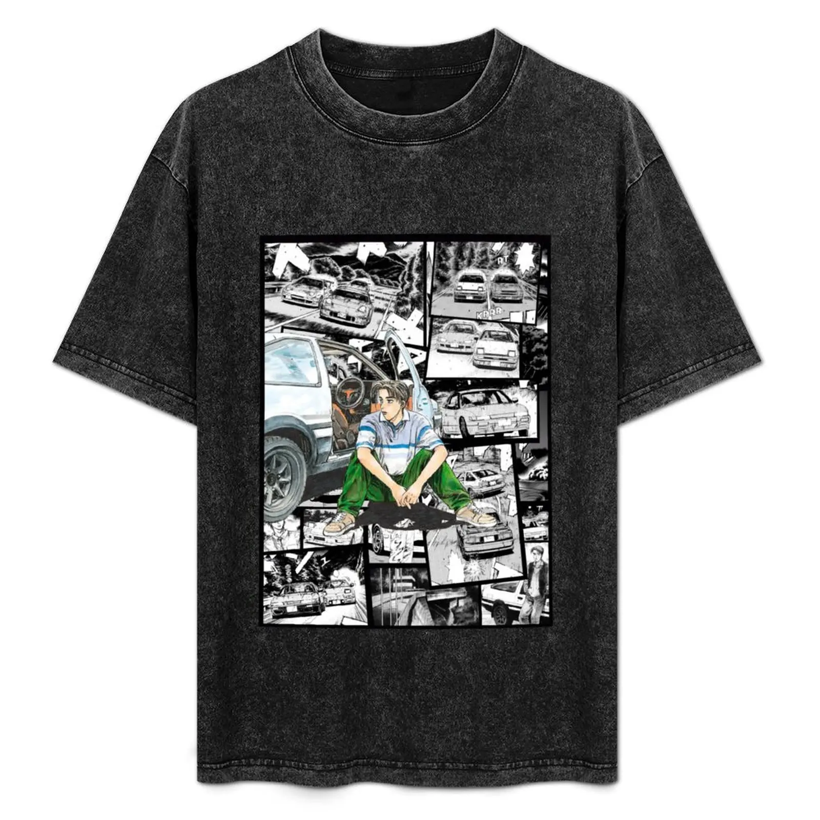 Initial D Takumi Fujiwara - Manga Wall Design Collage (NEW VERSION 2) T-Shirt Sticker Sticker T-Shirt korean fashion men t shirt