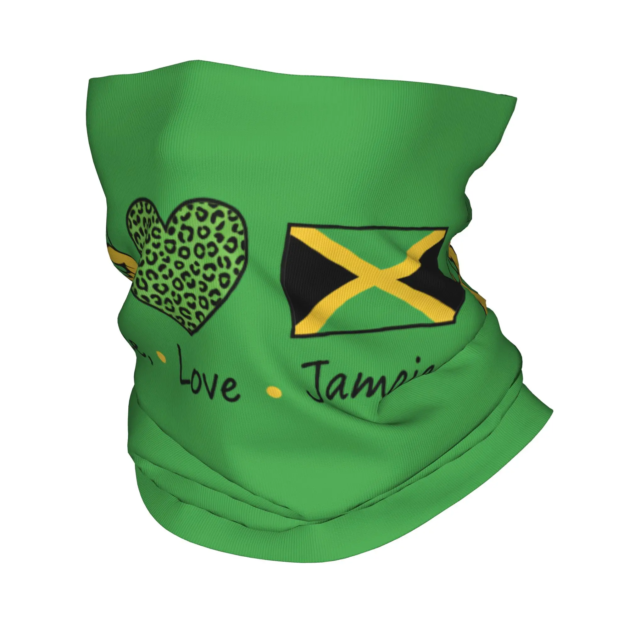 Peace Love Jamaica Jamaican Culture Mask Scarf Merch Neck Gaiter Bandana Warm Riding Hair Band Wrist Wraps Unisex All Season
