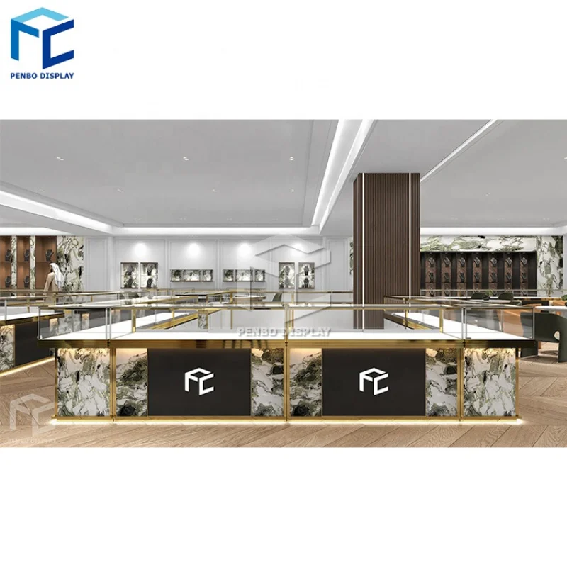 

2025customized.Luxury Custom Made High End Jewelry Store Glass Display Showcase Cabinet Jewelry Shops Interior Showcase Coun