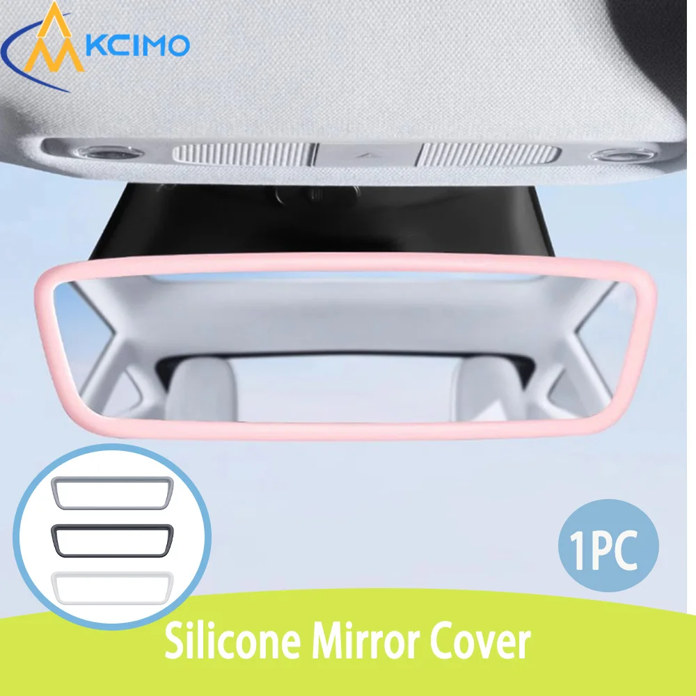 

New Silicone Rubber Rearview Mirror Protector Frame For Tesla Model 3 Y Interior Decorative Accessories