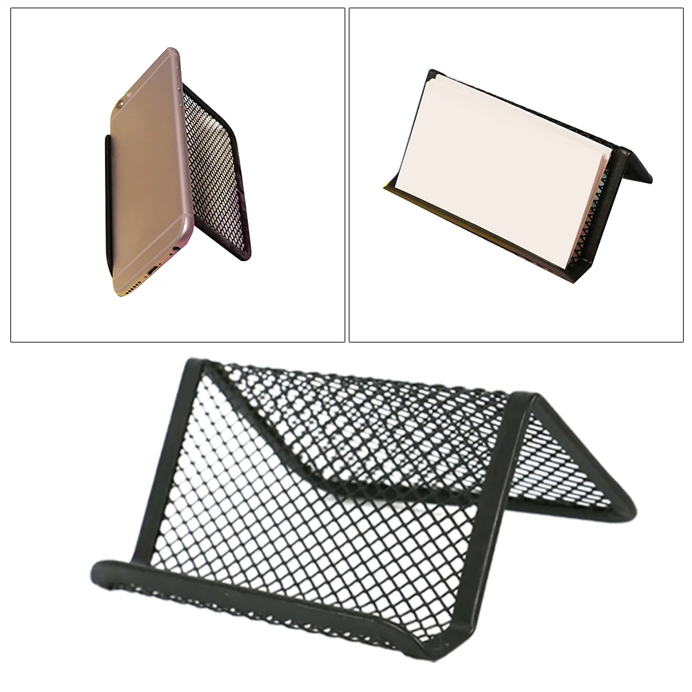 8pcs Iron Mesh Business Holder Desktop Name Organizer Metal Business Rack for Home Office (Length Height and Width 105