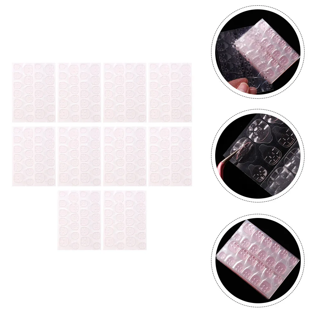 20 Blatt Nagelgelee-Kleber, transparent, rosa, selbstklebende Aufkleber für DIY-Maniküre, Kunst, künstliche Nägel, nicht schneidende Paste, langlebig