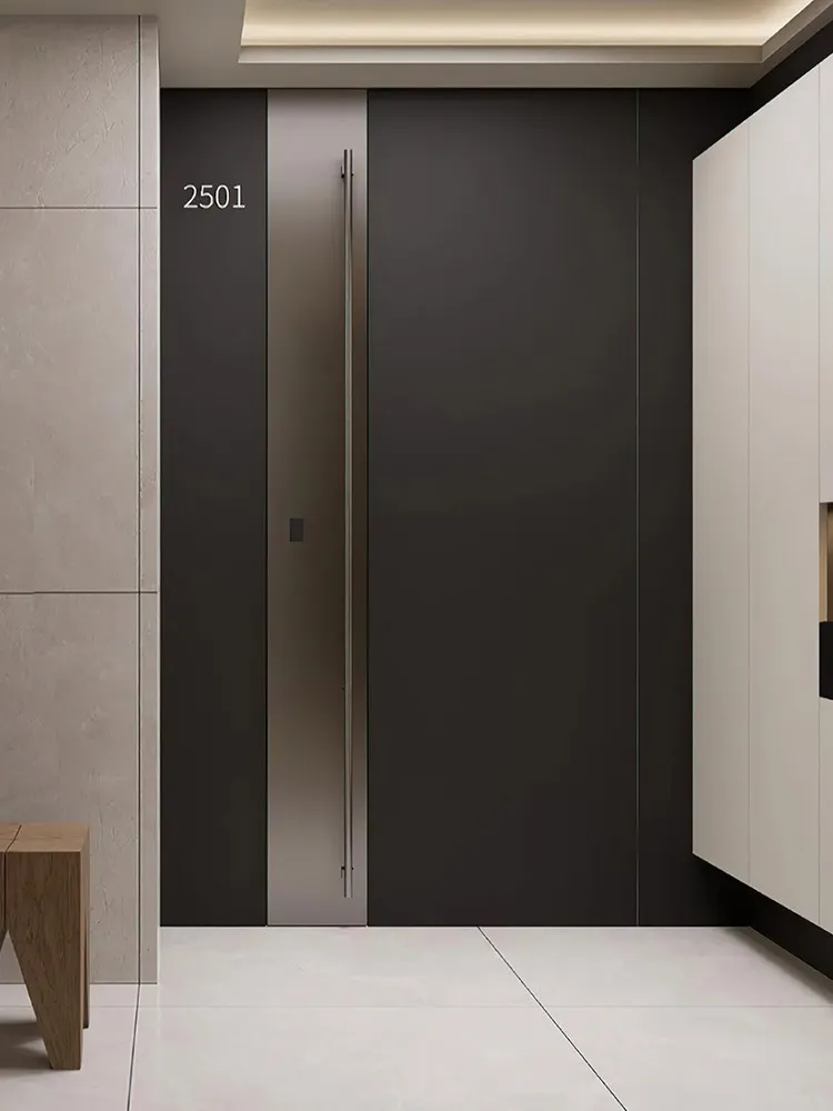 Custom Security Villa Entrance Door - Minimalist Home Double-Panel Door With Precision Carving Explosion-Proof Cast Aluminum
