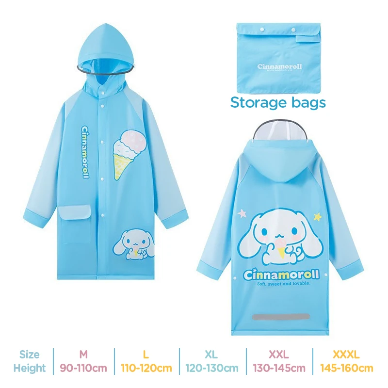 Japanese Amine Raincoat Stay Dry & Comfy in the Rain Outdoor Walking Cycling Kids Poncho Hooded Jacket for Girls & Boys