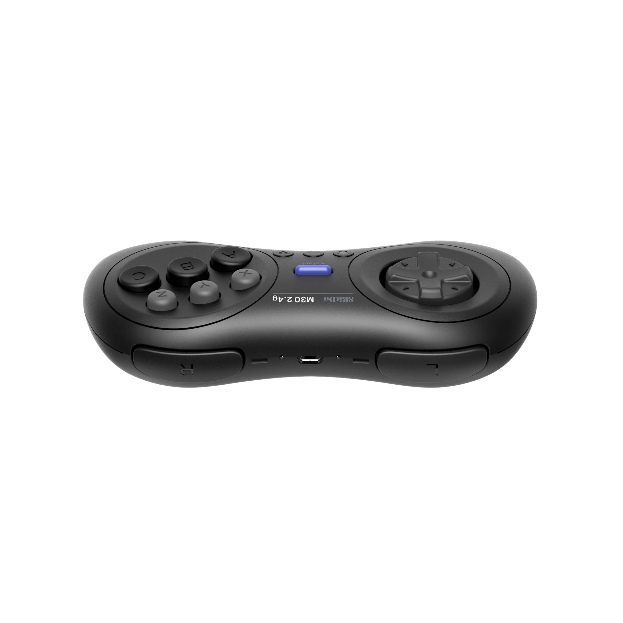 Bezprzewodowy czarno-biały gamepad 8BitDo M30 2.4G dla Gega Genesis Mini i Mega Drive Mini - bezprzewodowy kontroler gier