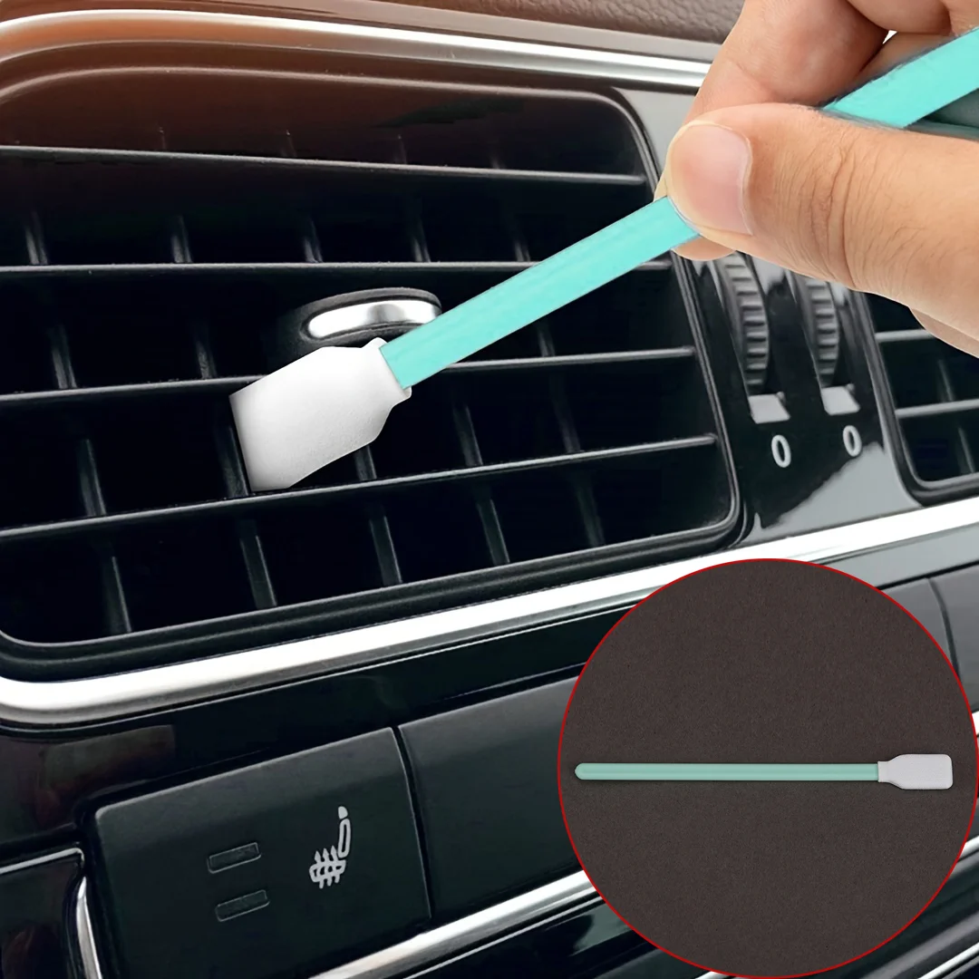 プリント、光学機器、カメラ、工芸品、車のディテーリング用の、ふわふわしない繊維チップとプラスチックハンドルを備えた精密洗浄綿棒