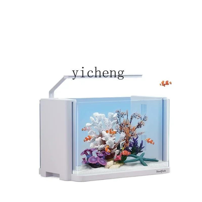 small lamp dragon desktop small fish tank small living room home art tea table workstation super white desk decoration