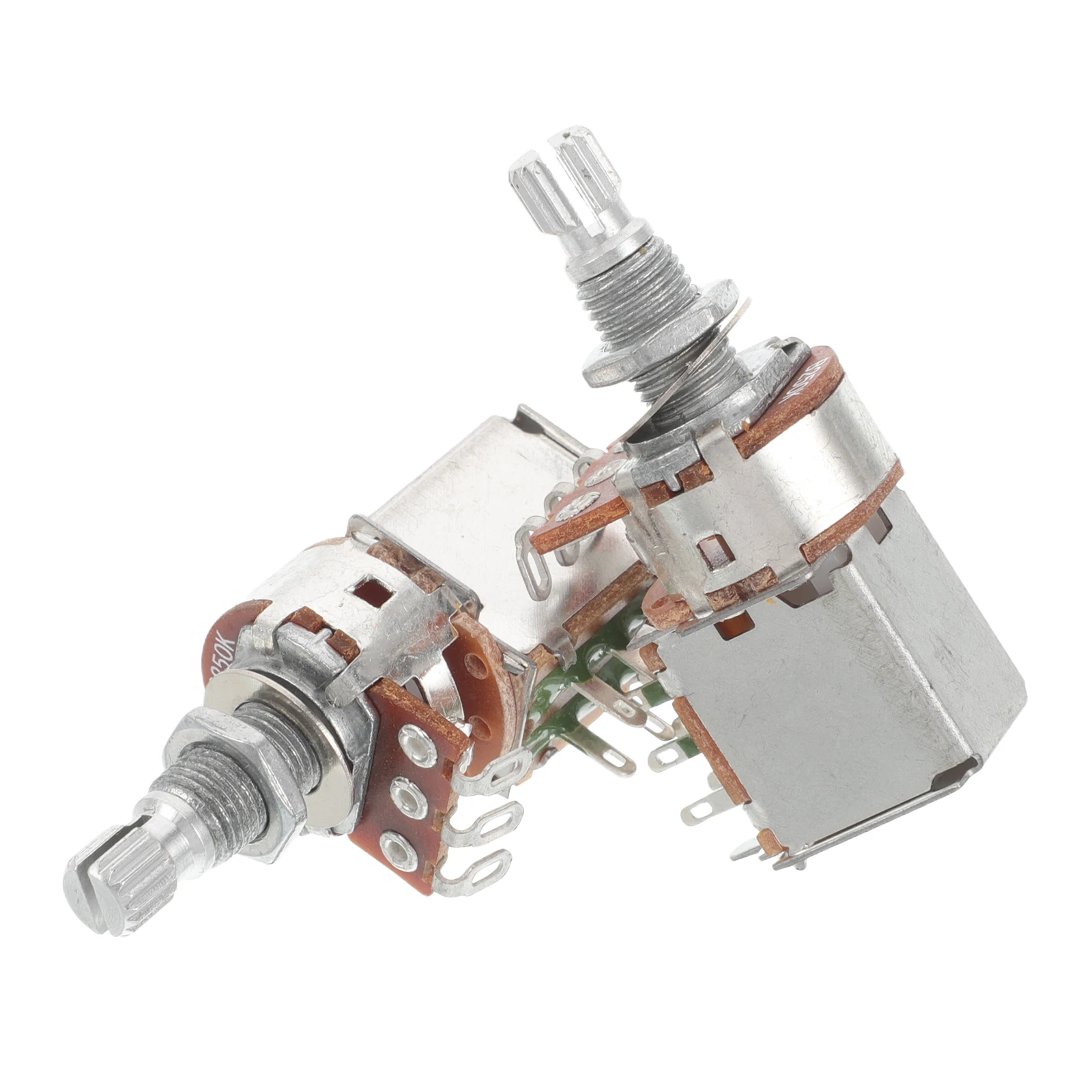 

2 Pcs Single Switch Electric Guitar Bass Metal 18MM Tone Volume Lift Potentiometer