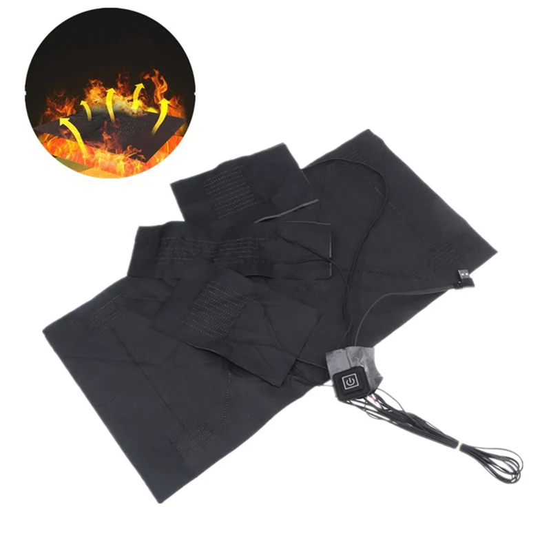 1set Usb Electric Heated Clothes Heater Pad With 3 Gear Adjustable Temperature Electric Heating Sheet Warmer Pad For Vest Jacket