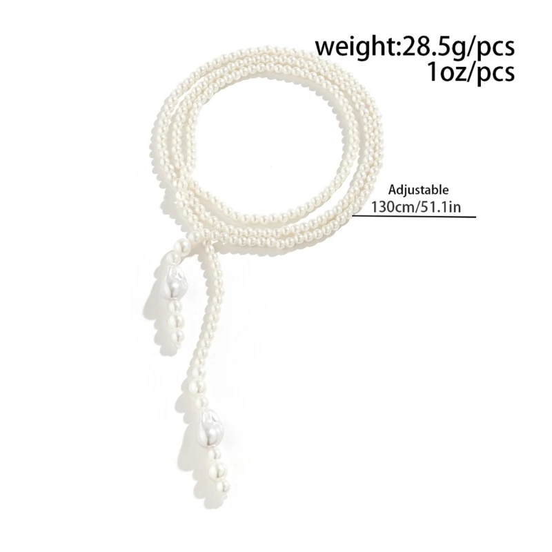 Multilayer Pearls Beads Necklace Gothic Clavicle Chain Jewelry New Year Gift 28TF